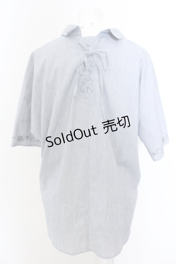画像3: axes femme / ポケット付オーバーシャツ M ブルー系 O-25-05-18-035-AX-BL-IG-OS (3)