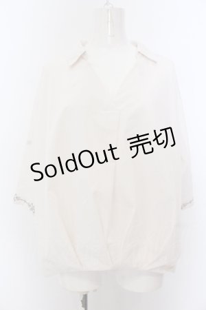 画像: axes femme / バック刺繍開襟ブラウス M アイボリー O-25-05-18-036-AX-BL-IG-OS