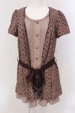 画像1: axes femme / フロッキードットレイヤード風ワンピース M ワイン O-25-05-19-001-AX-OP-OW-OS (1)