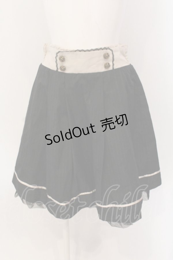 画像1: axes femme / ライン入りタックスカート M クロ×キナリ O-25-05-19-052-AX-SK-OW-OS (1)