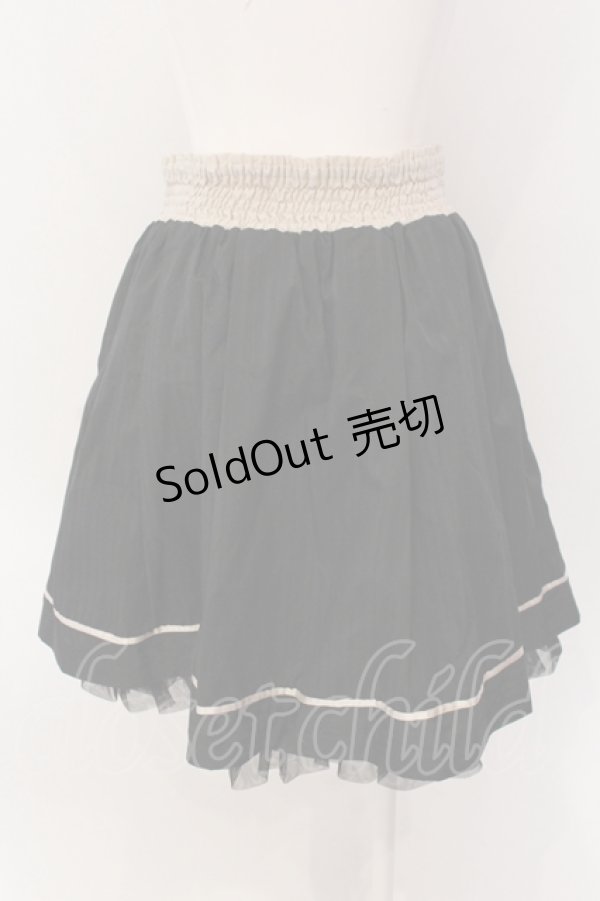 画像2: axes femme / ライン入りタックスカート M クロ×キナリ O-25-05-19-052-AX-SK-OW-OS (2)