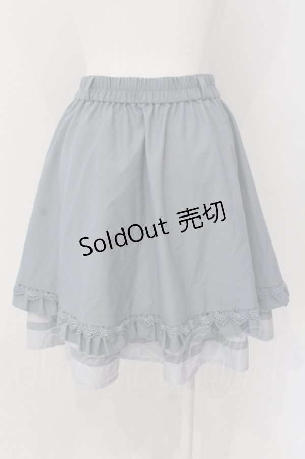 画像2: axes femme / フリルフレアスカート M ミントブルー O-25-05-19-053-AX-SK-OW-OS (2)