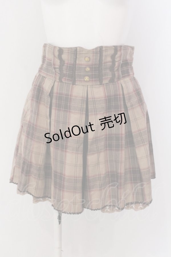 画像1: axes femme / 裾レースチェックキュロット M ブラウン O-25-05-19-058-AX-SK-OW-OS (1)
