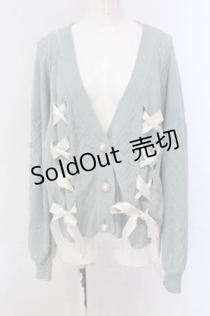 画像: axes femme kawaii / レースアップニットカーデ M ミント O-25-05-19-062-AX-TO-IG-OS