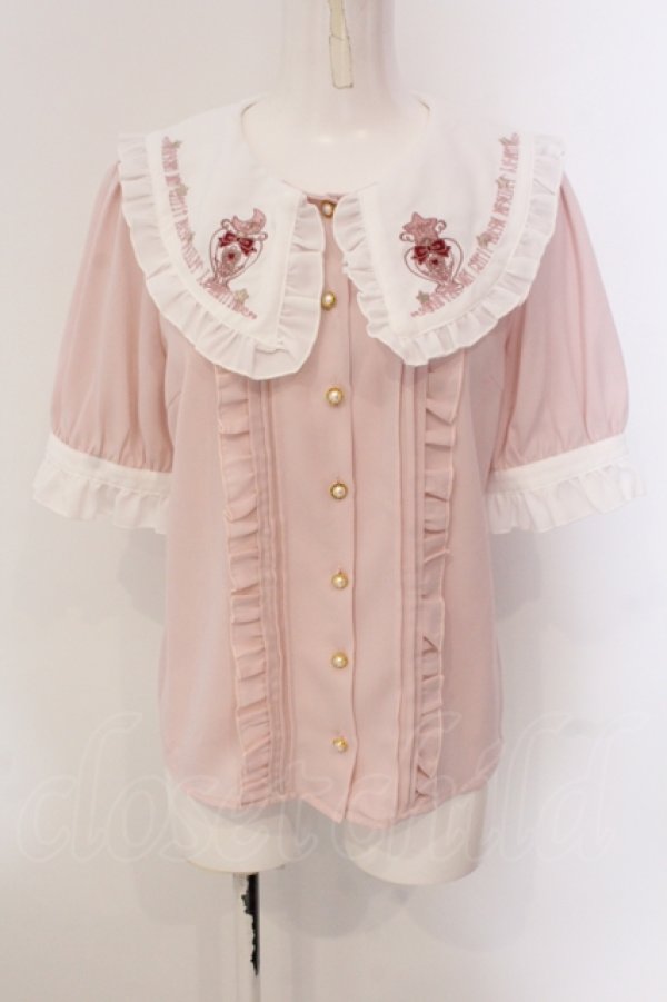 画像1: Amavel / Magical Cosmic Cosmetic 半袖ブラウス  ピンク O-25-05-19-072-CA-BL-IG-OS (1)