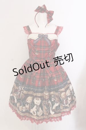 画像: Angelic Pretty / British Bearジャンパースカートセット  アカ O-25-05-19-073-AP-OP-IG-OS