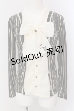 画像: axes femme / ボウタイレイヤード風カットソー  ブラウン×アイボリー O-25-05-19-083-AX-TO-IG-OS