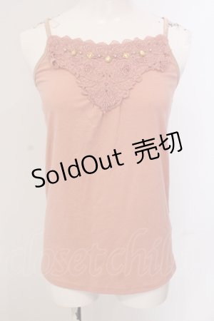 画像: axes femme / ビジュー使いキャミソール M ピンク O-25-05-19-009-AX-TO-OW-OS