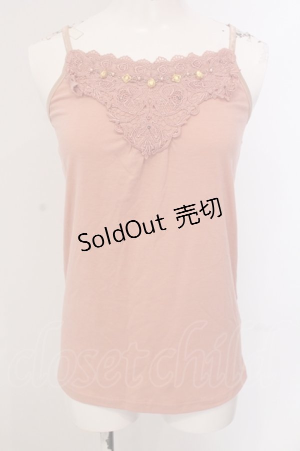 画像1: axes femme / ビジュー使いキャミソール M ピンク O-25-05-19-009-AX-TO-OW-OS (1)