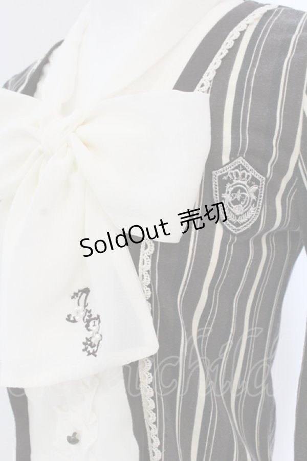 画像2: axes femme / ボウタイレイヤード風カットソー  ブラウン×アイボリー O-25-05-19-083-AX-TO-IG-OS (2)