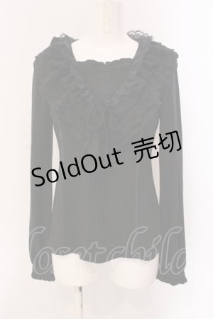 画像: Ozz oneste / フリルレースニットソー  ブラック O-25-05-19-085-OO-TO-IG-OS