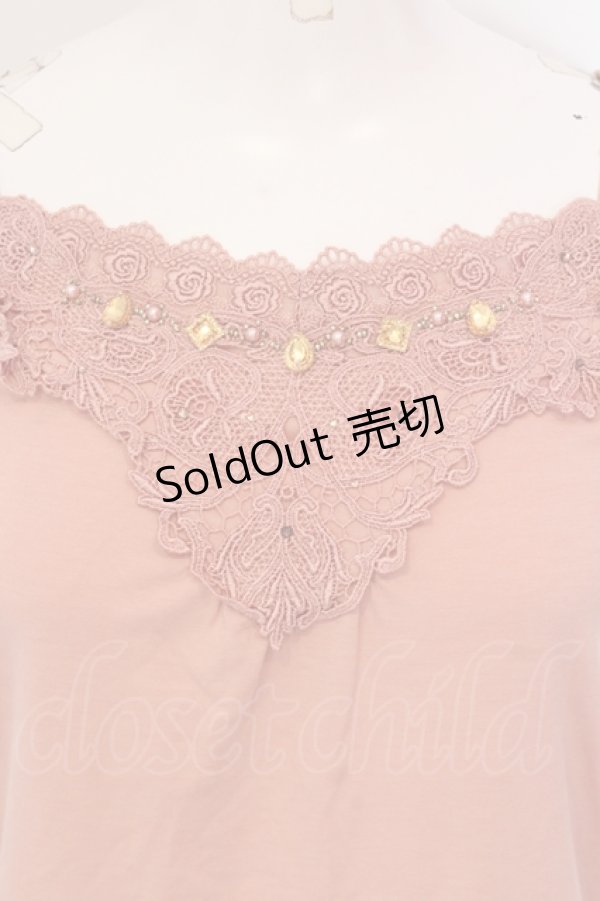画像2: axes femme / ビジュー使いキャミソール M ピンク O-25-05-19-009-AX-TO-OW-OS (2)