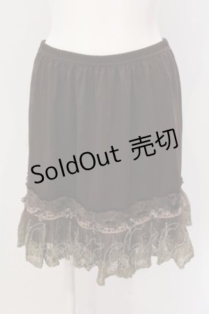画像: axes femme / レース＆ベロアリボン使いペチスカート M ブラウン O-25-05-19-015-AX-SK-OW-OS