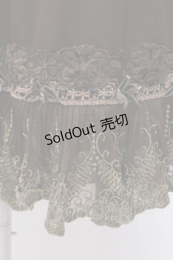 画像2: axes femme / レース＆ベロアリボン使いペチスカート M ブラウン O-25-05-19-015-AX-SK-OW-OS (2)