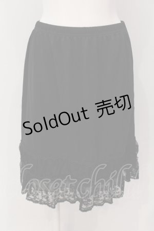 画像: axes femme / 裾薔薇レース使いペチスカート M クロ O-25-05-19-017-AX-SK-OW-ZT153
