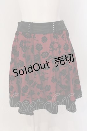 画像: axes femme / フロッキーptスカート M ワイン O-25-05-19-028-AX-SK-OW-OS