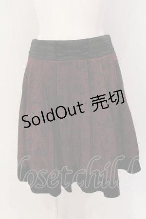 画像: axes femme / シンデレラ風プリントスカート M ワイン O-25-05-19-033-AX-SK-OW-OS