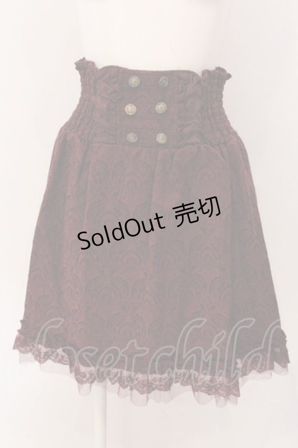 画像1: axes femme / ジャガードハイウエストスカート M ワイン O-25-05-19-036-AX-SK-OW-OS (1)