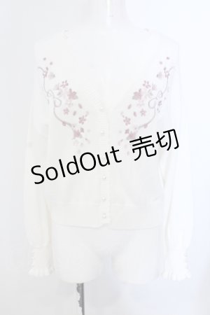 画像: axes femme / SAKURA刺繍ショートカーディガン F シロ O-25-05-20-032-AX-TO-OW-OS