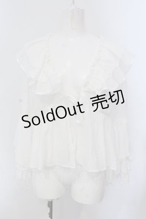 画像: axes femme / レース袖フリルボレロ M シロ O-25-05-20-033-AX-TO-OW-OS