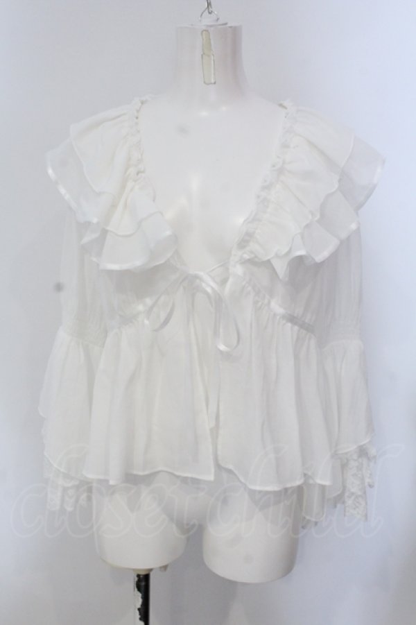 画像1: axes femme / レース袖フリルボレロ M シロ O-25-05-20-033-AX-TO-OW-OS (1)