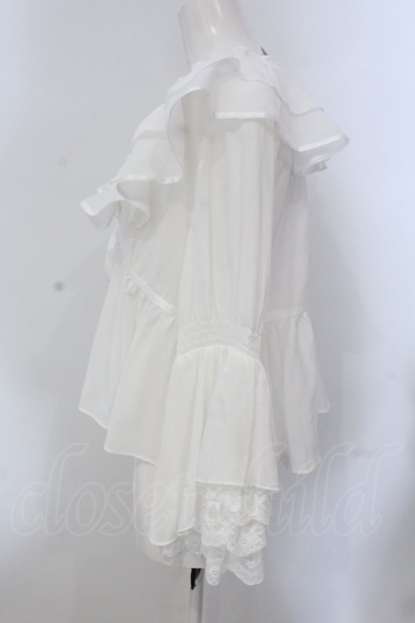 画像2: axes femme / レース袖フリルボレロ M シロ O-25-05-20-033-AX-TO-OW-OS (2)