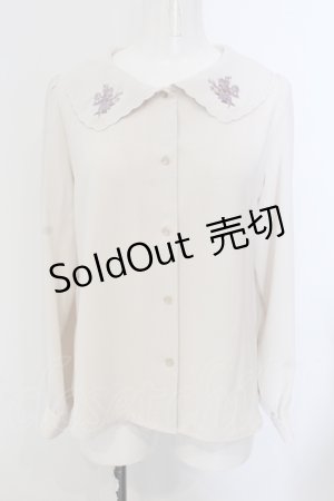 画像: Fi.n.t / アンティークプレートローズ刺繍ブラウス F アイボリー O-25-05-20-036-CA-BL-OW-OS