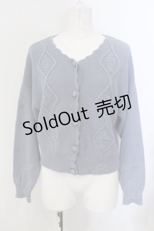 画像: FA（Fi.n.t） / 刺繍ニットカーディガン F ブルー O-25-05-20-040-LO-TO-OW-OS