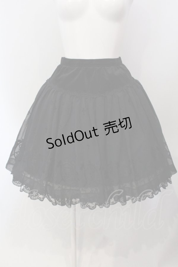 画像1: MIHO MATSUDA / クラウンスカルシフォンスカート M ブラック O-25-05-20-006-GO-SK-OW-OS (1)