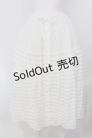 画像: PINK HOUSE / タック使いピコフリルロングスカート  シロ O-25-05-20-008-LO-SK-OW-OS