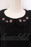 画像2: PINK HOUSE / 小花刺繍襟カットソーブラウス  クロ O-25-05-20-011-LO-BL-OW-OS (2)