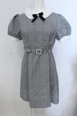 画像: evelyn / グレンチェック襟付きワンピース M グレー O-25-05-20-021-LO-OP-OW-OS