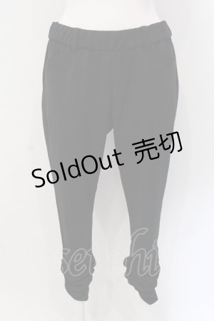 画像: INGEBORG / 裾ギャザーストレッチパンツ 3（9号） クロ O-25-05-22-041-LO-PA-OW-ZT372