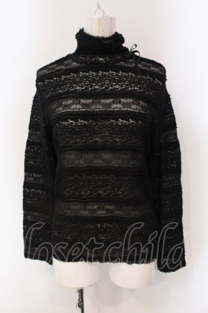 画像: INGEBORG / 総レースタートルカットソー 9 クロ O-25-05-22-052-LO-TO-IG-OS