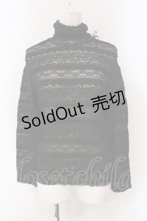 画像: INGEBORG / 総レースタートルカットソー 9 クロ O-25-05-22-052-LO-TO-IG-OS