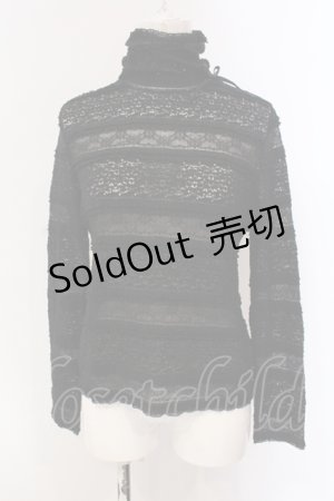 画像: INGEBORG / リボン付き総レースタートルカットソー 9 クロ O-25-05-22-053-LO-TO-IG-ZI
