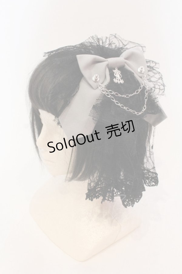 画像1: 【SALE】ALICE and the PIRATES / 蜘蛛の巣レースヘッドドレスカチューシャ  クロ×グレー O-25-05-22-005-PA-AC-OW-ZT012 (1)
