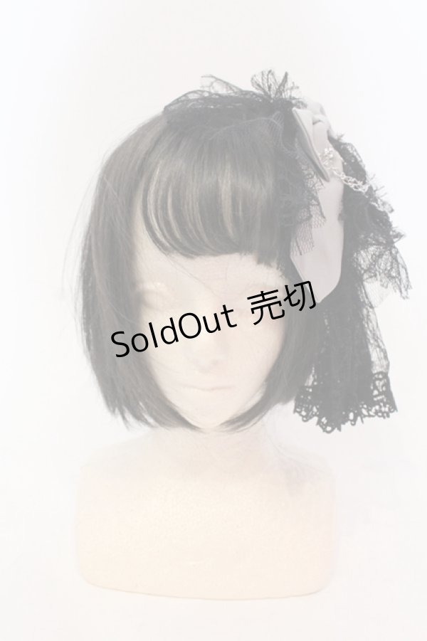 画像2: 【SALE】ALICE and the PIRATES / 蜘蛛の巣レースヘッドドレスカチューシャ  クロ×グレー O-25-05-22-005-PA-AC-OW-ZT012 (2)