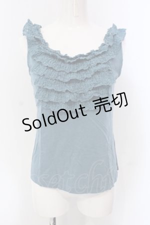 画像: INGEBORG / レースフリルタンクトップ 9 ブルー O-25-05-22-058-LO-TO-IG-ZT221
