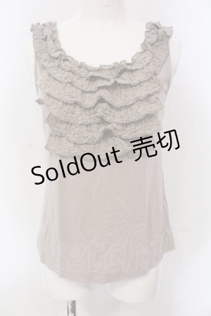 画像: INGEBORG / レースフリルタンクトップ  ベージュ O-25-05-22-062-LO-TO-IG-OS
