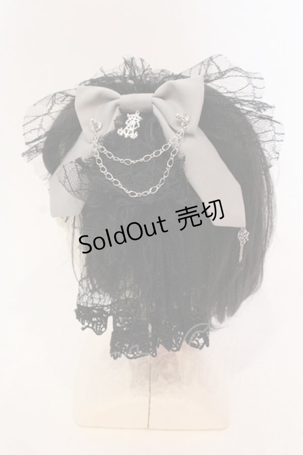 画像3: 【SALE】ALICE and the PIRATES / 蜘蛛の巣レースヘッドドレスカチューシャ  クロ×グレー O-25-05-22-005-PA-AC-OW-ZT012 (3)
