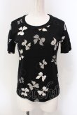 画像1: INGEBORG / リボンカメアリアTシャツ 9 クロ O-25-05-22-070-LO-TS-IG-OS (1)