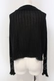 画像3: INGEBORG / 透かし編みテレコフリルカーディガン 11 クロ O-25-05-22-078-LO-TO-IG-OS (3)