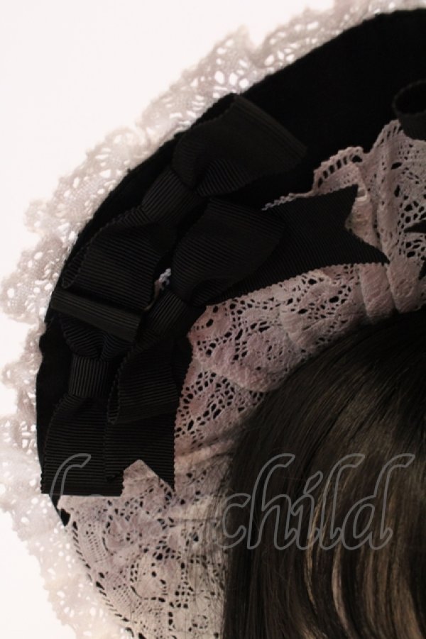 画像3: BABY,THE STARS SHINE BRIGHT / Ribbon Princess Palaceボンネット  クロ×シロ O-25-05-22-001-BA-AC-IG-OS (3)