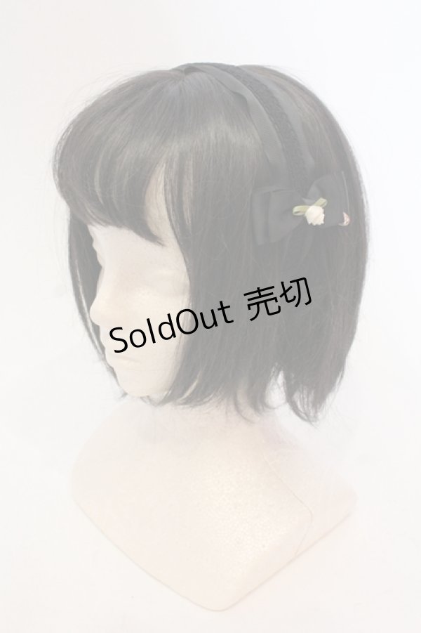 画像1: m petit by misako / NINA'sコラボ AM*NIフラワーカチューシャ  クロ O-25-05-22-009-LO-AC-IG-OS (1)
