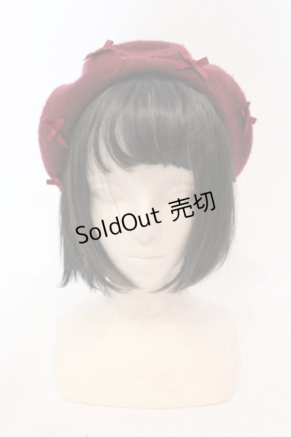 画像1: m petit by misako / サンリオプチリボンベレー  ワイン O-25-05-22-013-LO-AC-IG-OS (1)