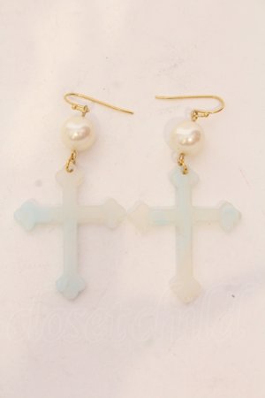画像: E hyphen world gallery / 《BonBon限定》《AMOコラボ》 クロスピアス  サックス O-25-05-22-009-LO-AC-IG-OS