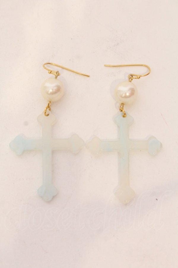 画像1: E hyphen world gallery / 《BonBon限定》《AMOコラボ》 クロスピアス  サックス O-25-05-22-009-LO-AC-IG-OS (1)