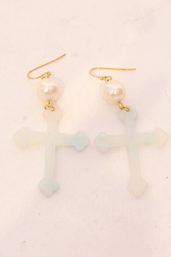 画像2: E hyphen world gallery / 《BonBon限定》《AMOコラボ》 クロスピアス  サックス O-25-05-22-009-LO-AC-IG-OS (2)