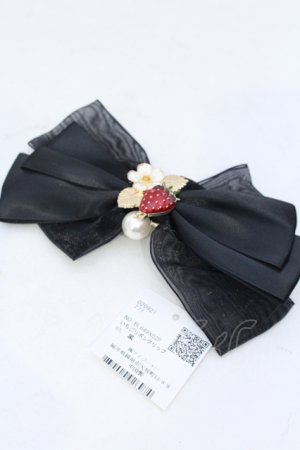 画像: axes femme POETIQUE / いちごリボンクリップ  クロ O-25-05-23-018-AX-AC-OW-OS